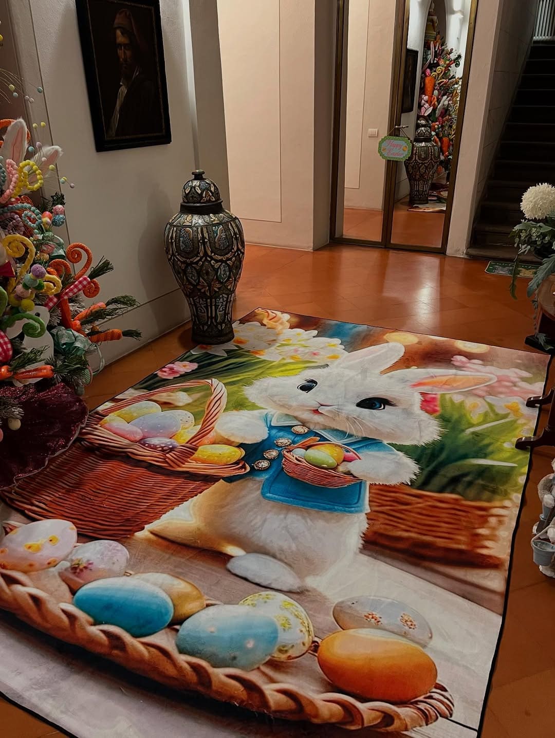 Adorable Easter Bunny Entryway Rug