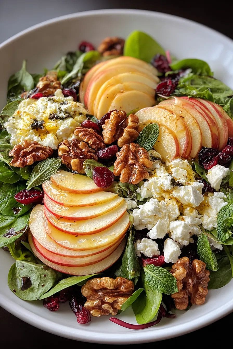 Apple Walnut Spinach Salad