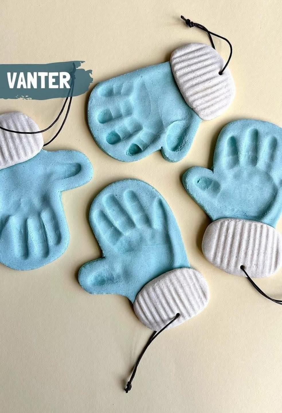 Baby Handprint Mitten Ornaments