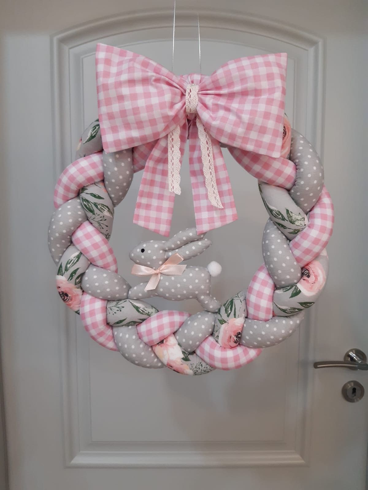 Braided Fabric Bunny Wreath