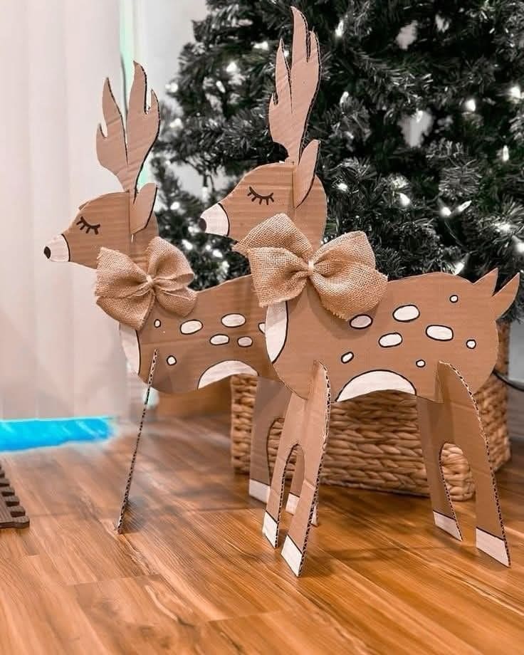 Cardboard Reindeer Christmas Decor