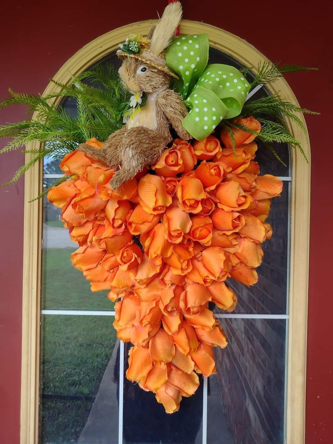 Carrot-Shaped Bunny Wreath