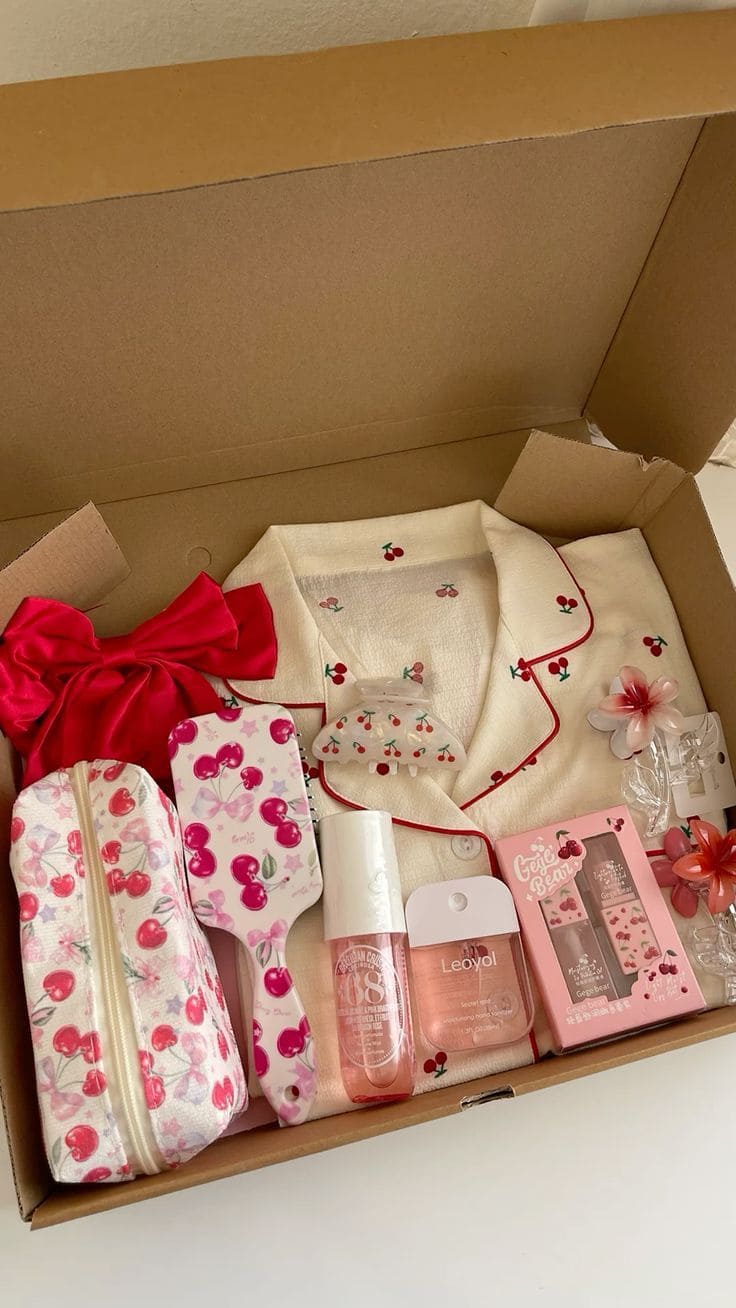 Cherry-Themed Care Gift Box