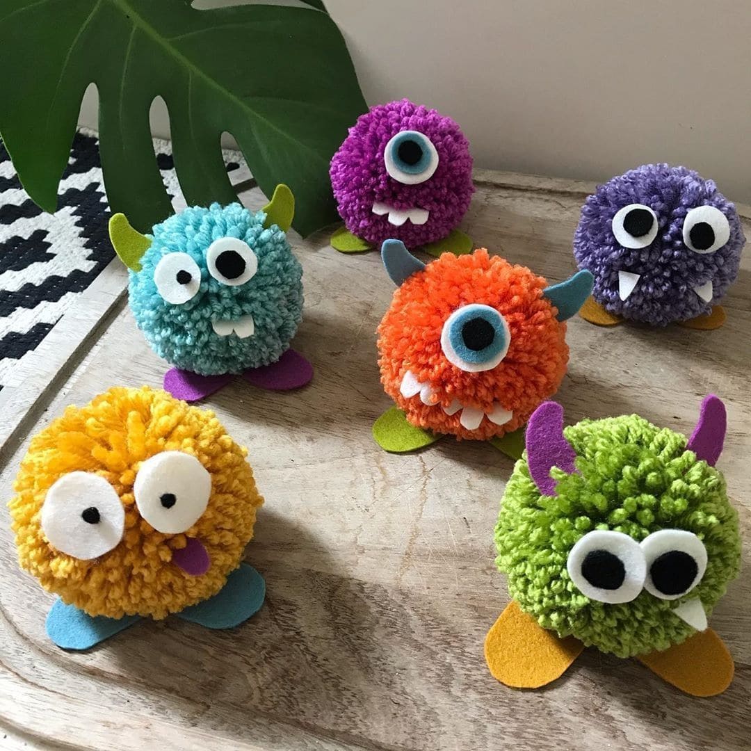 Colorful Pom Pom Monsters
