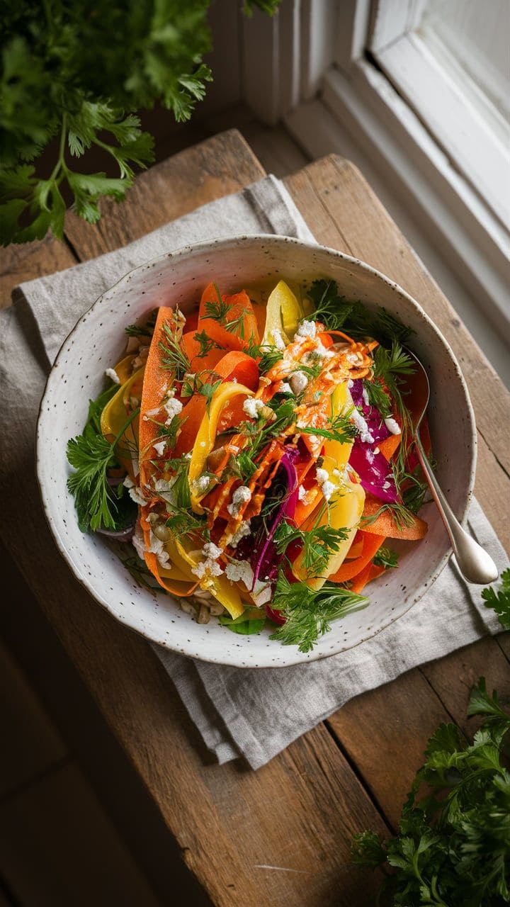 Colorful Vegetable Ribbon Salad