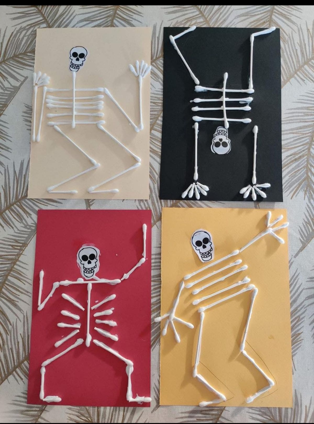Cotton Swab Skeleton Art