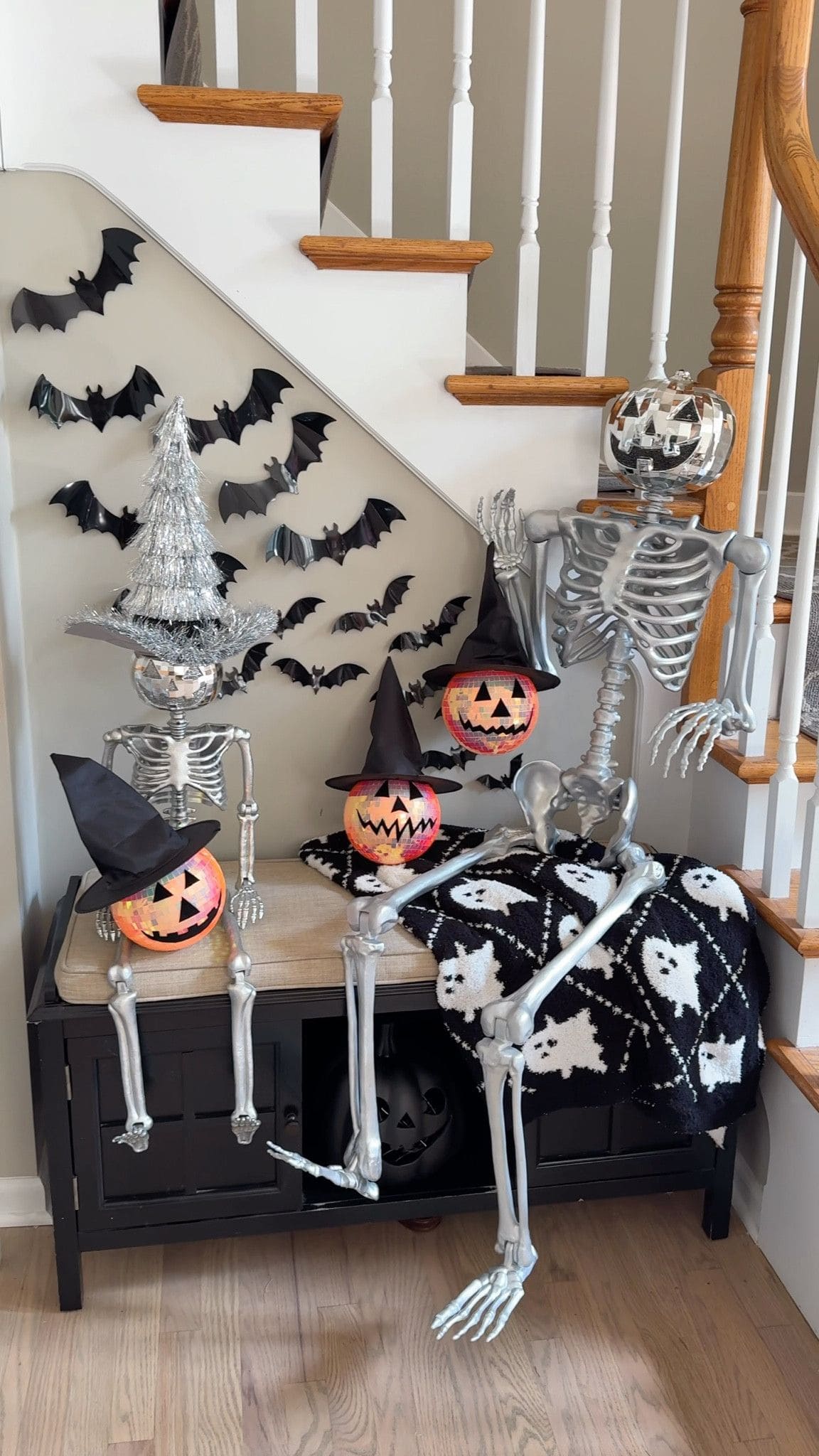 Cozy Skeleton Staircase Display