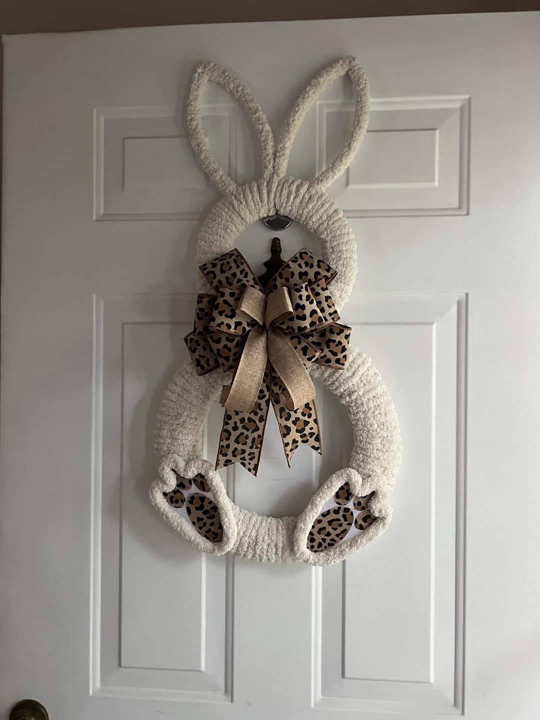 Cozy Yarn Bunny Door Wreath