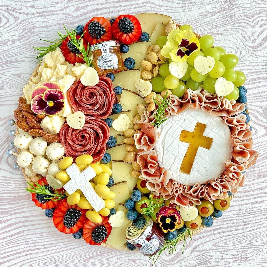 Easter Charcuterie Board with Cross Theme