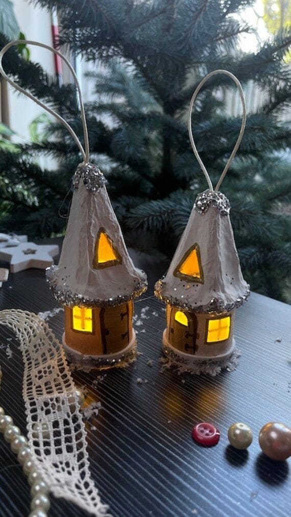 Egg Carton Mini Christmas Lanterns