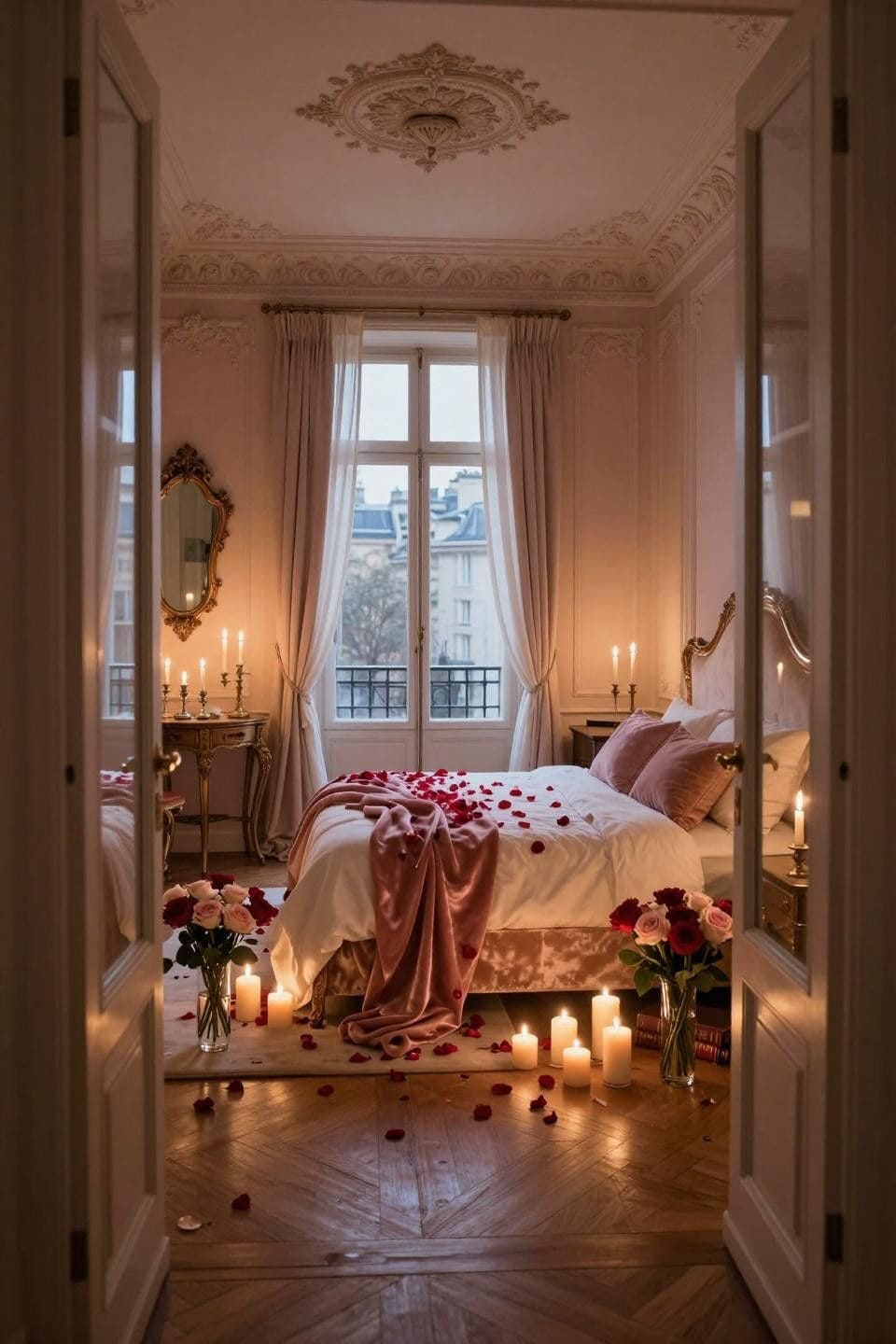 Elegant Candlelit Valentine Bedroom