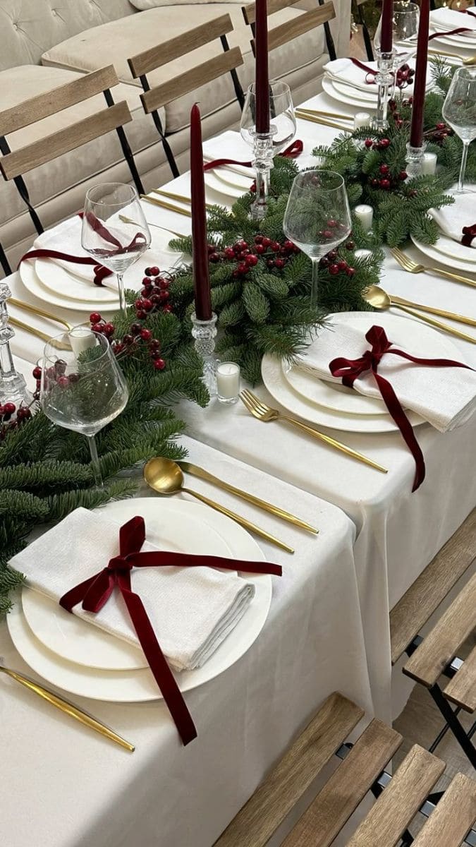 Elegant Evergreen Christmas Table