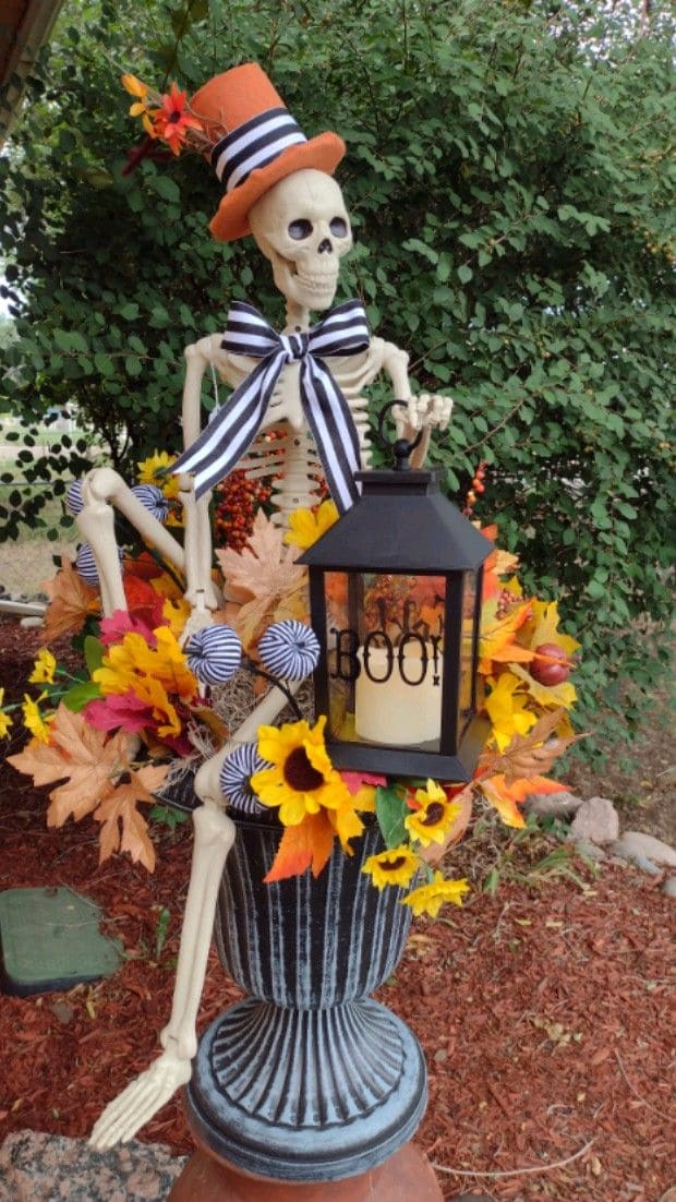 Elegant Skeleton Fall Decor