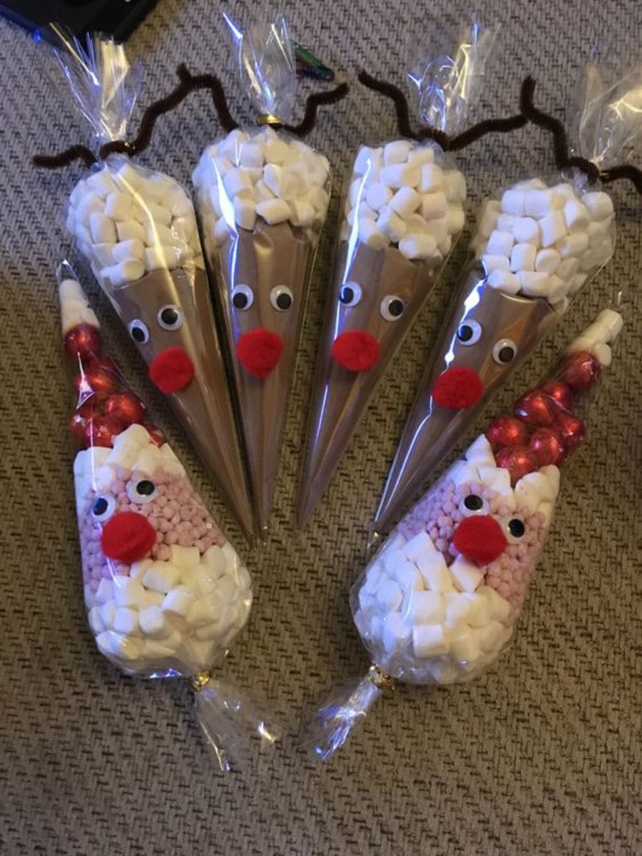 Festive Reindeer and Santa Treat Cones