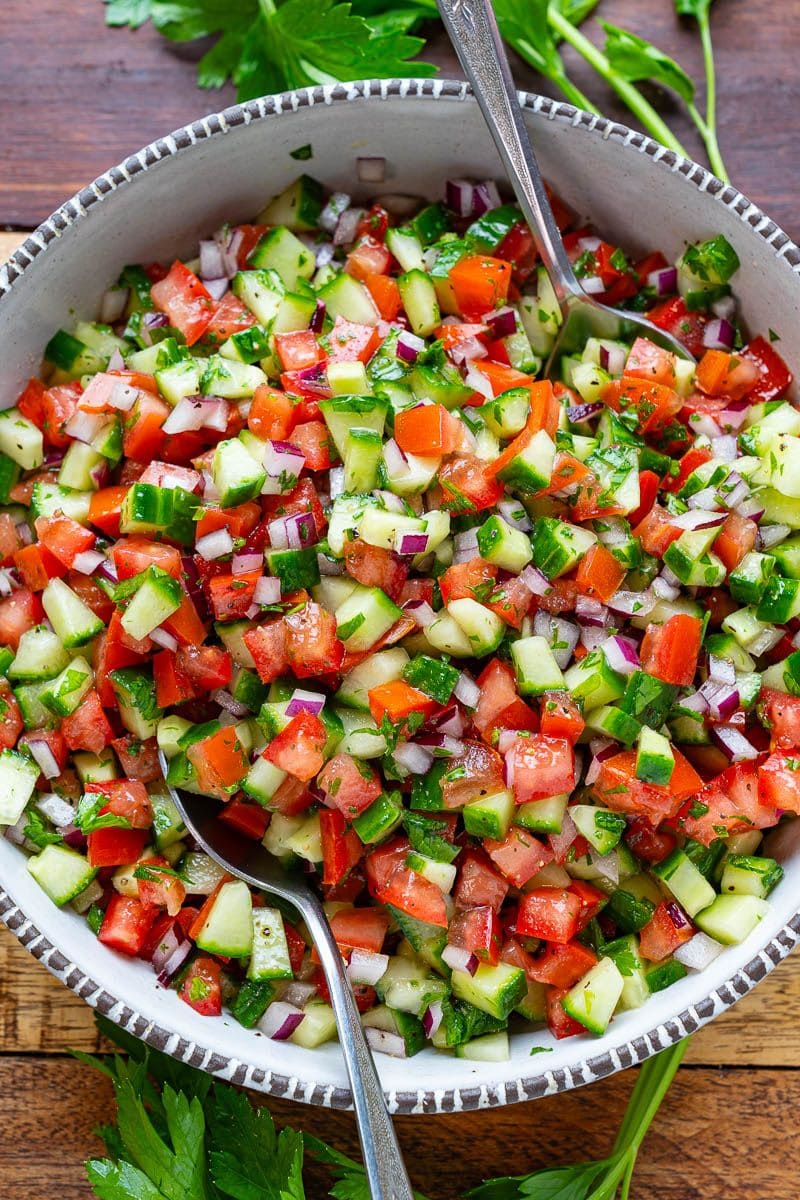 Fresh Cucumber Tomato Chopped Salad