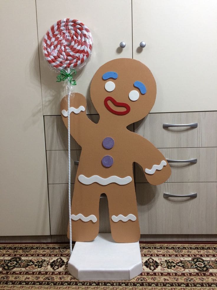 Giant Cardboard Gingerbread Man Decor