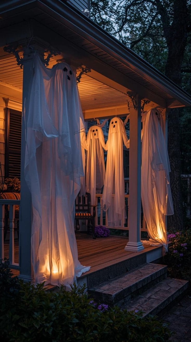 Glowing Floating Porch Ghosts