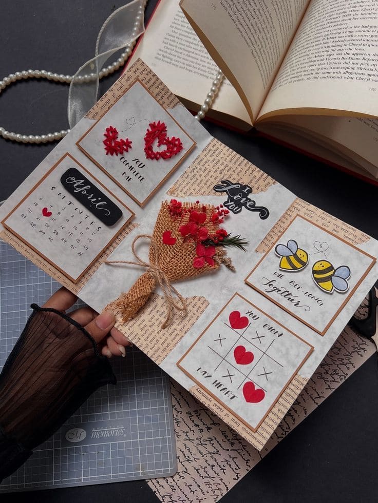 Handmade Valentine Memory Card