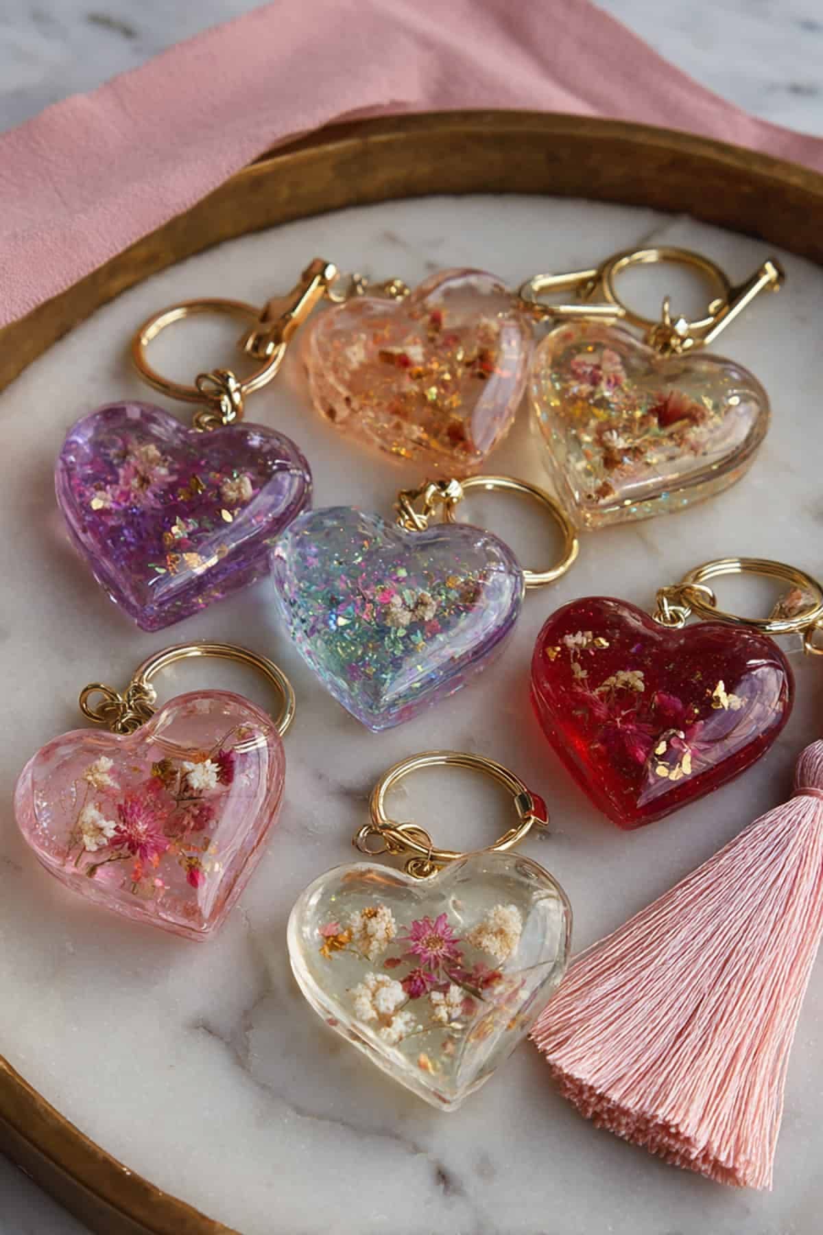 Heart Resin Keychain Gifts