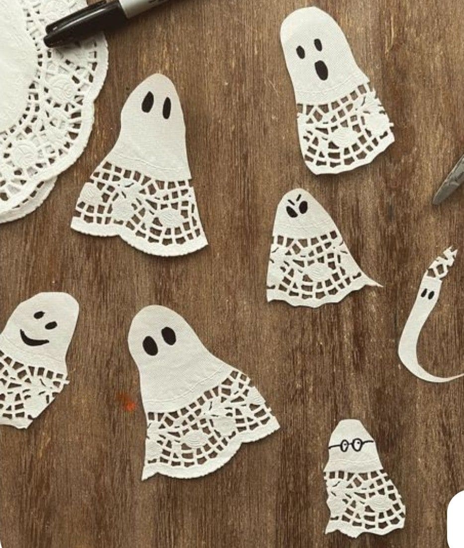 Lace Paper Ghost Cutouts