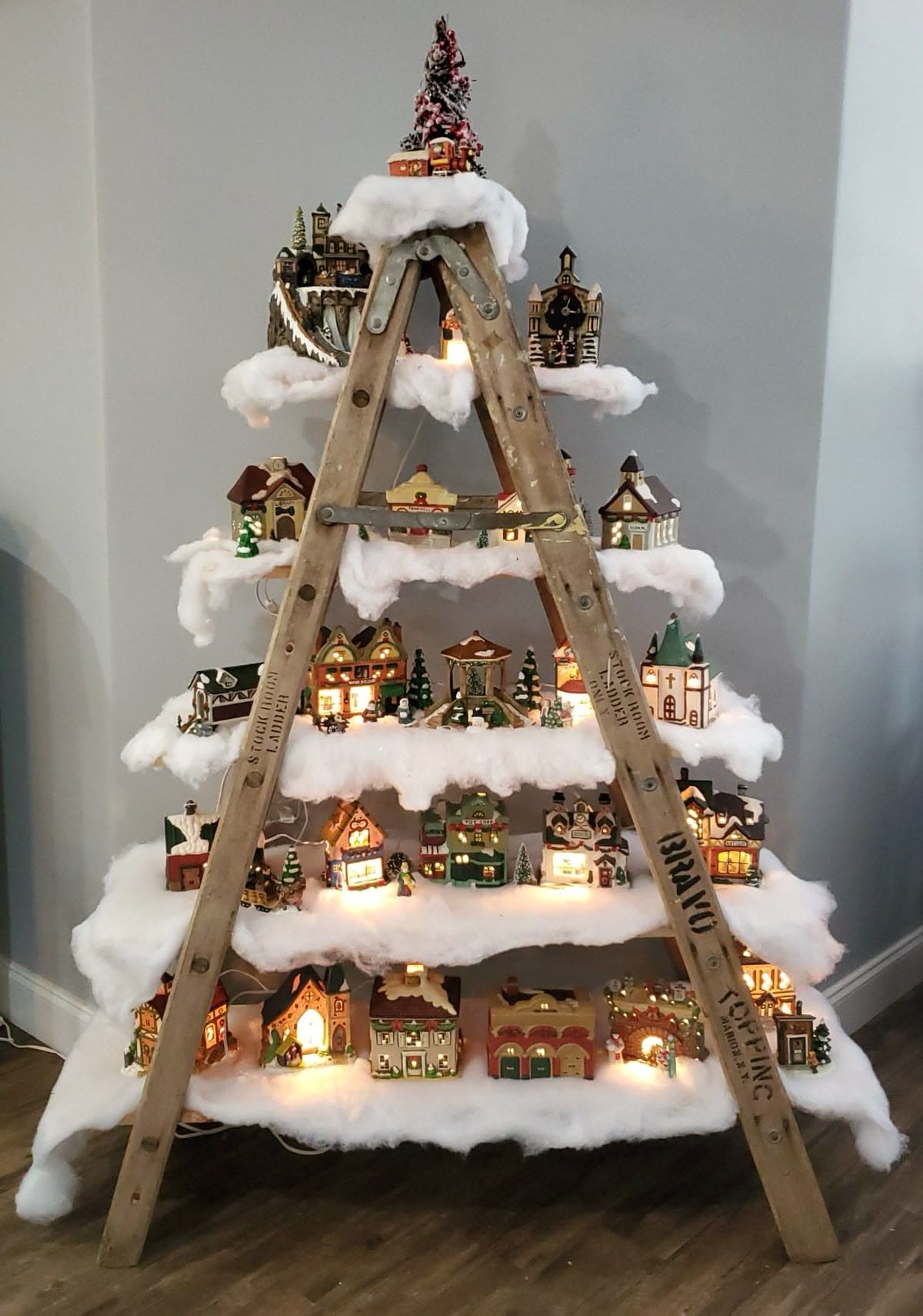 Ladder Christmas Village Display