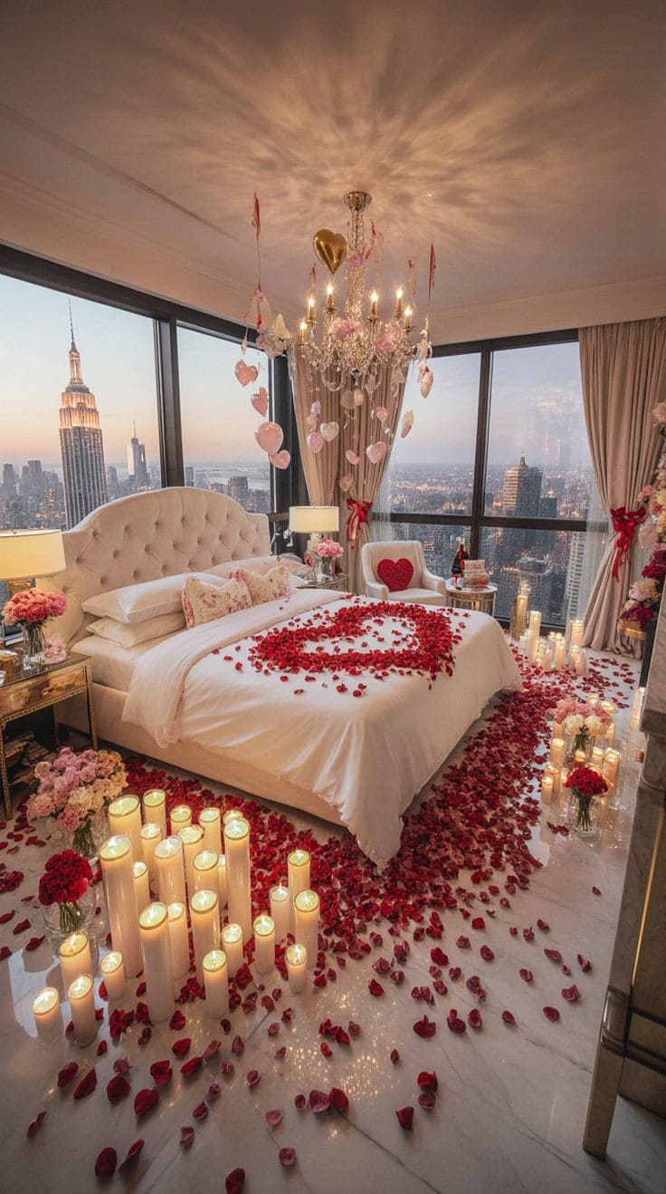 Luxury Valentine Skyline Bedroom