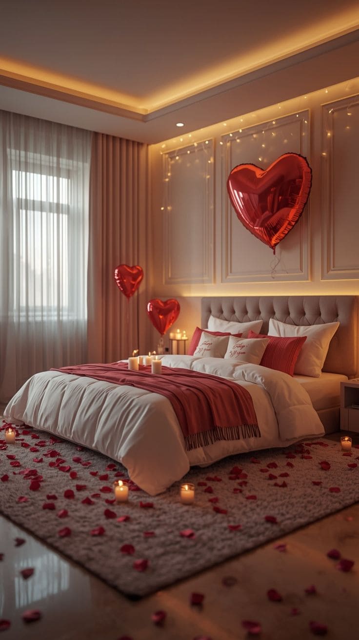 Modern Valentine Balloon Bedroom