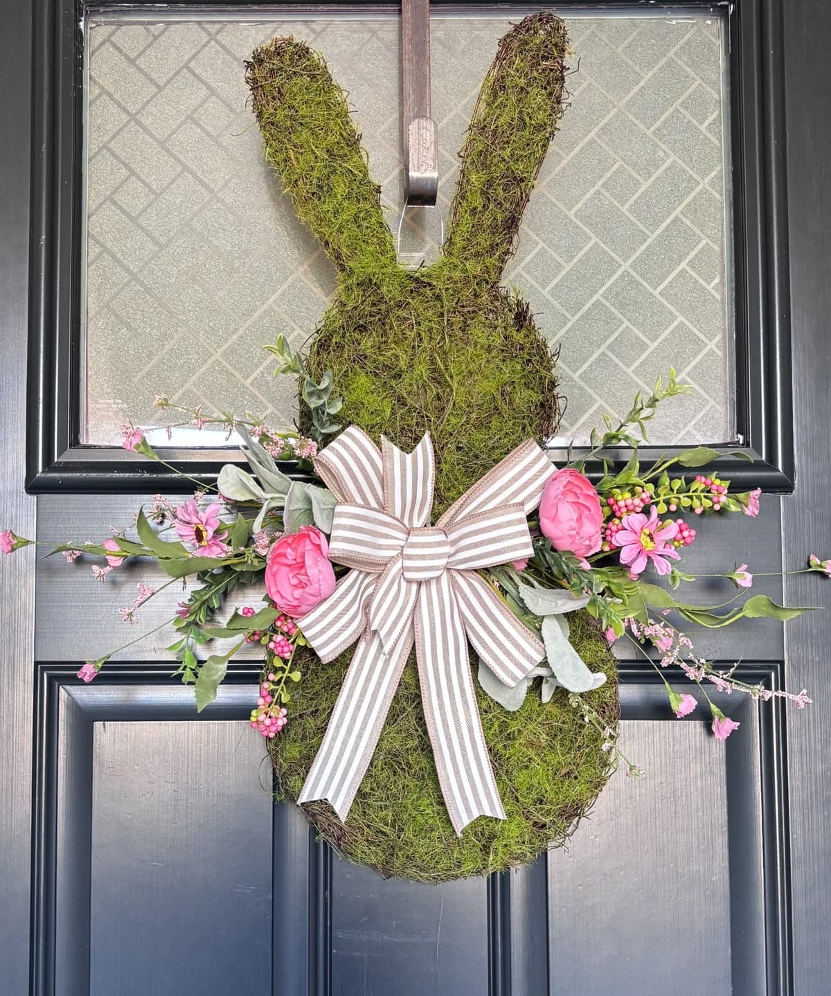 Moss Bunny Easter Door Hanger