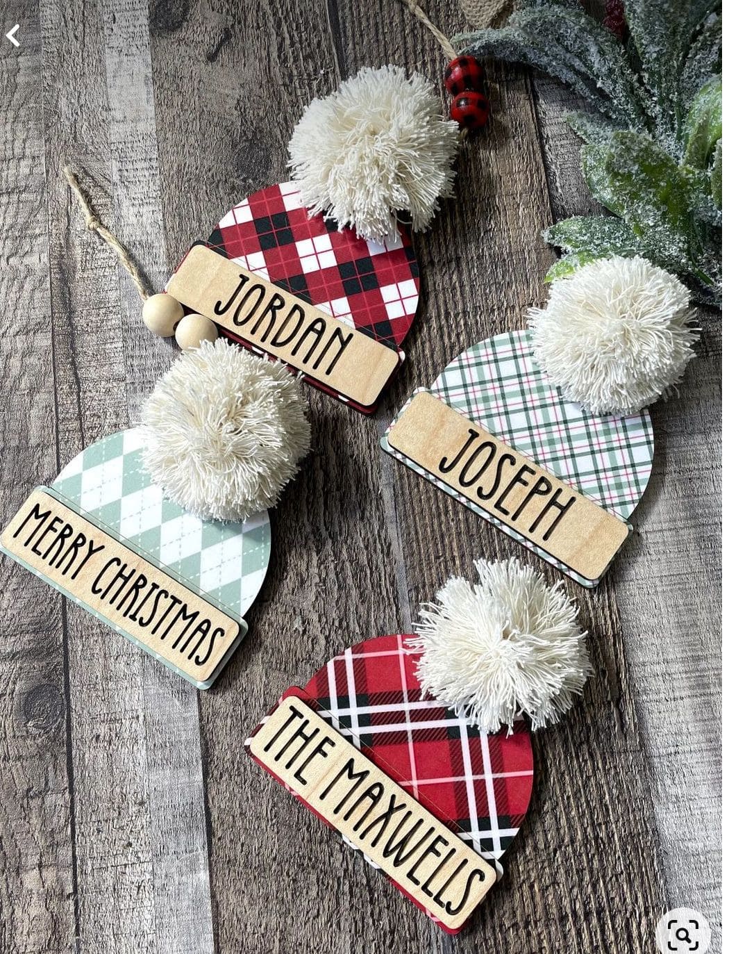Personalized Winter Hat Ornaments