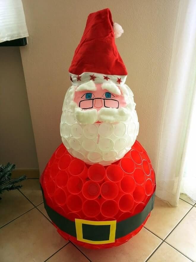 Plastic Cup Santa Decoration