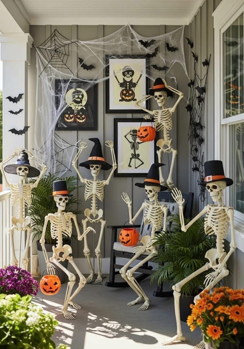 Playful Skeleton Porch Party