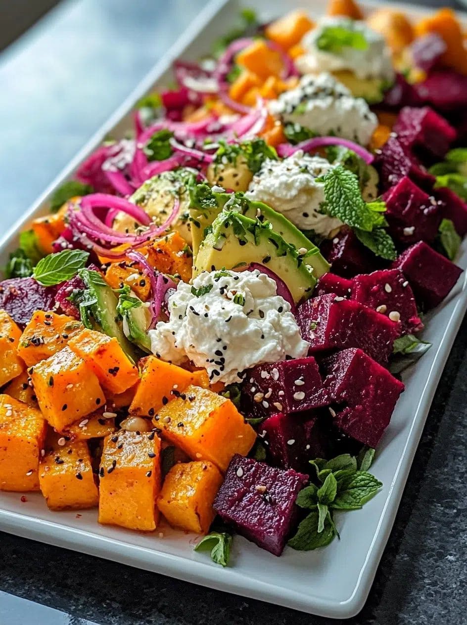 Roasted Beet Sweet Potato Salad