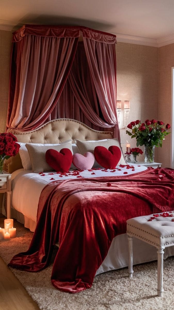 Romantic Canopy Valentine Bedroom