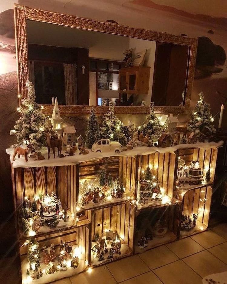 Rustic Crate Village Display