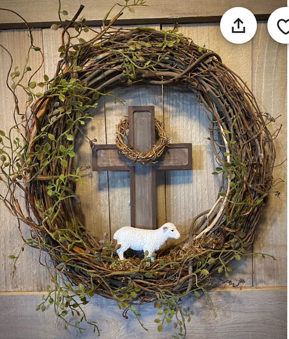 Rustic Cross Easter Wreath