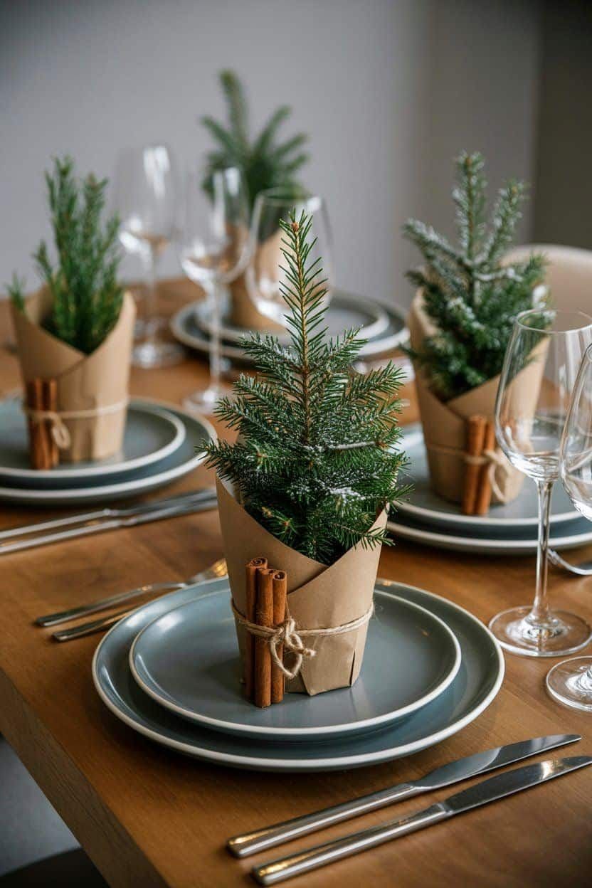Rustic Pine Table Place Setting