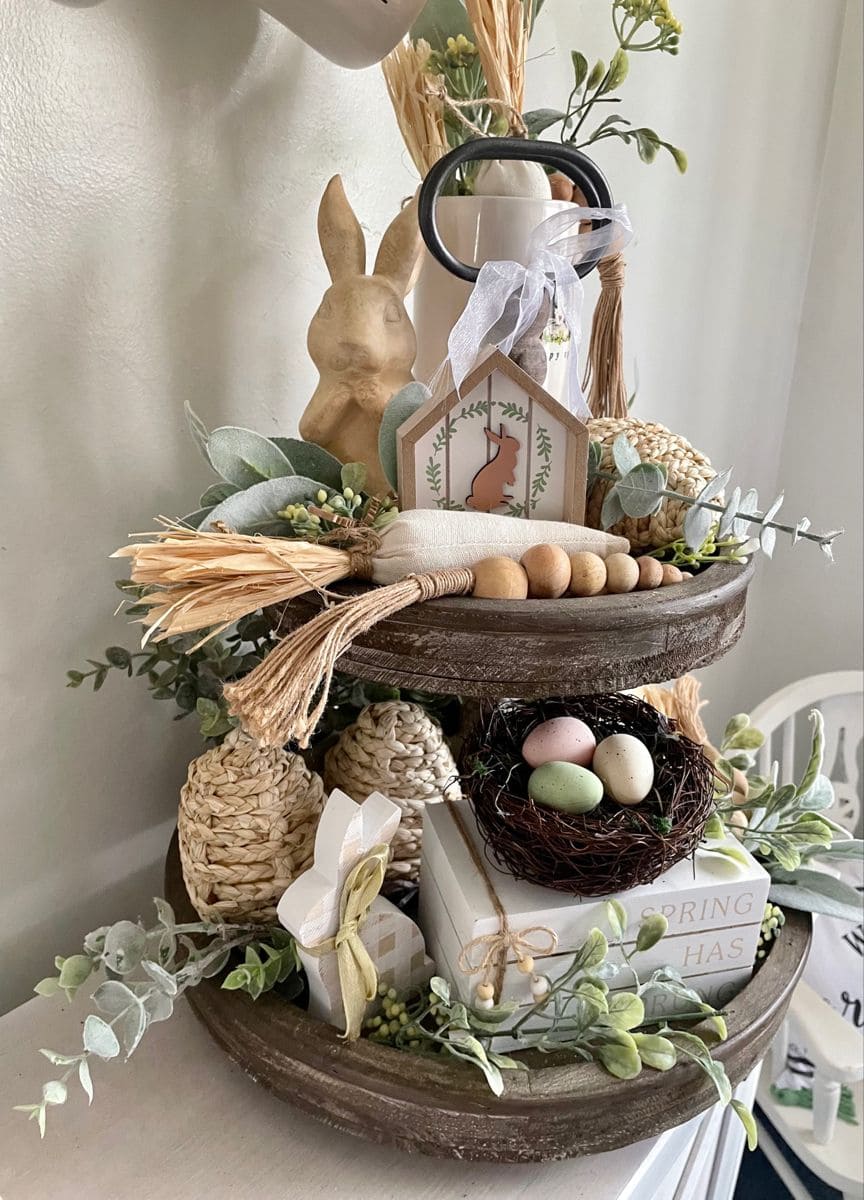 Rustic Tiered Tray Easter Display