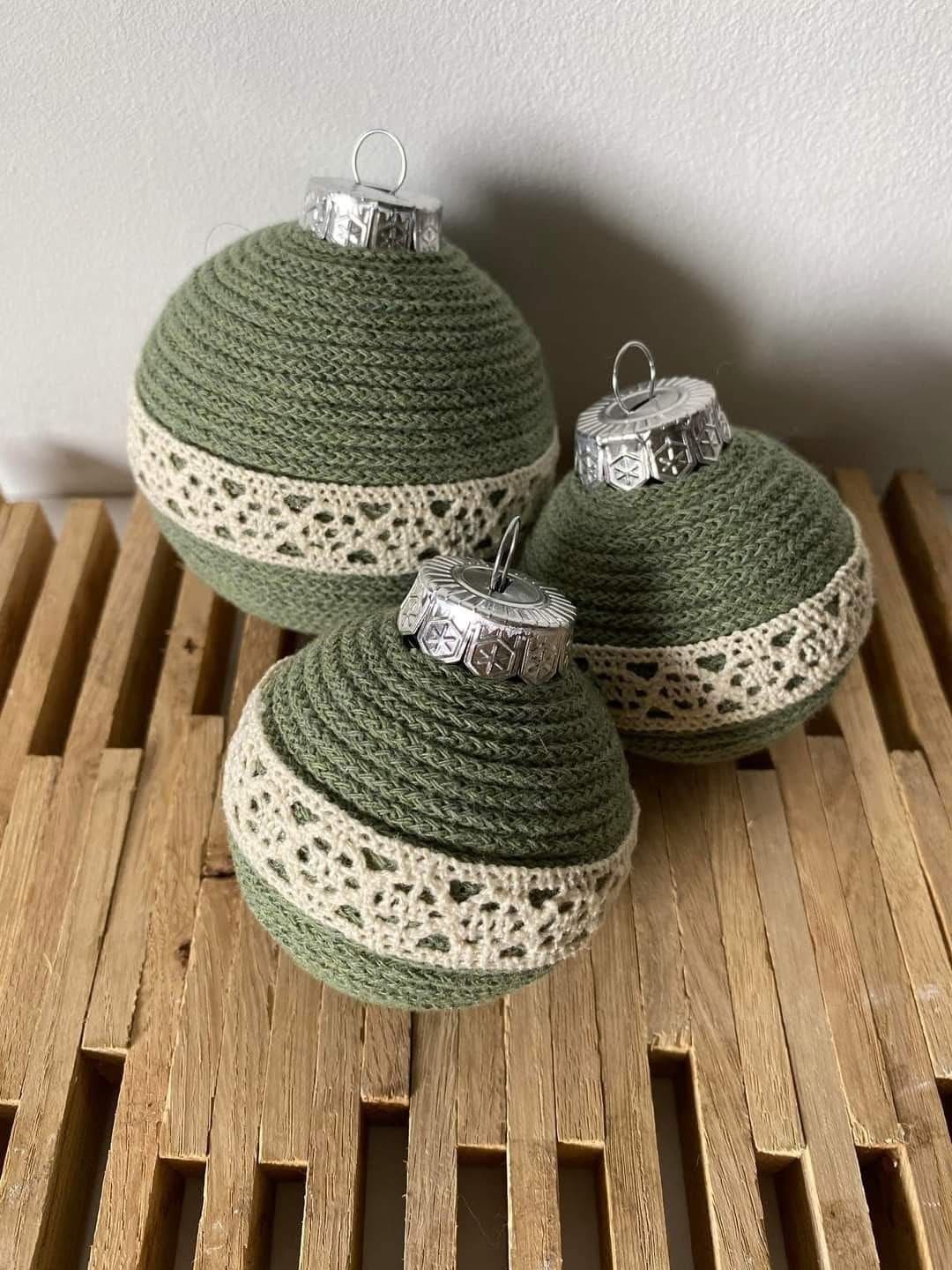 Rustic Yarn Wrapped Ornaments