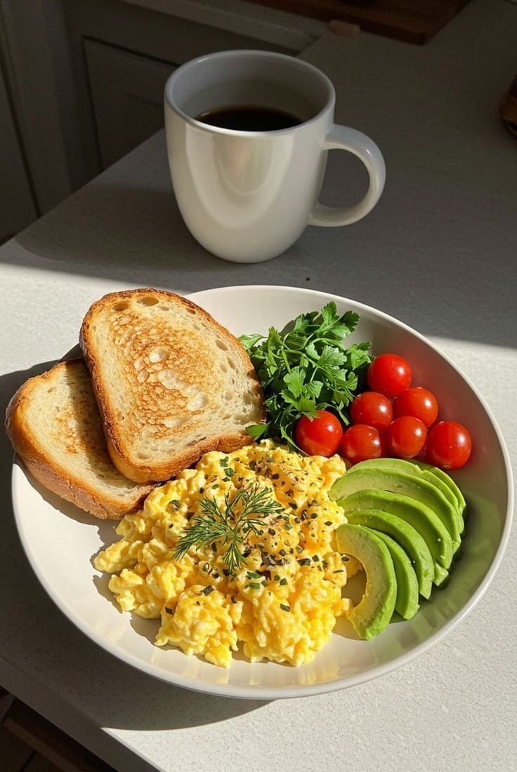 Simple Clean Morning Breakfast Plate