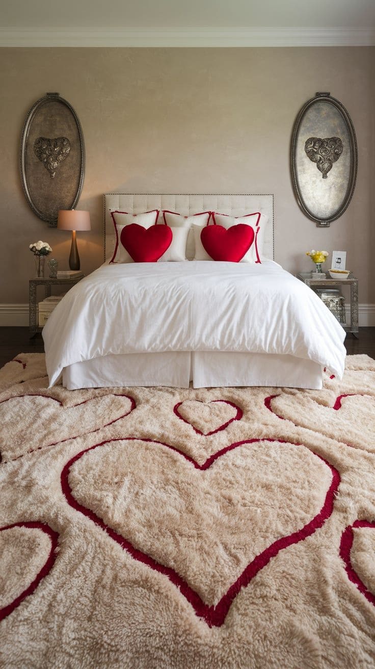 Simple Heart-Themed Valentine Bedroom