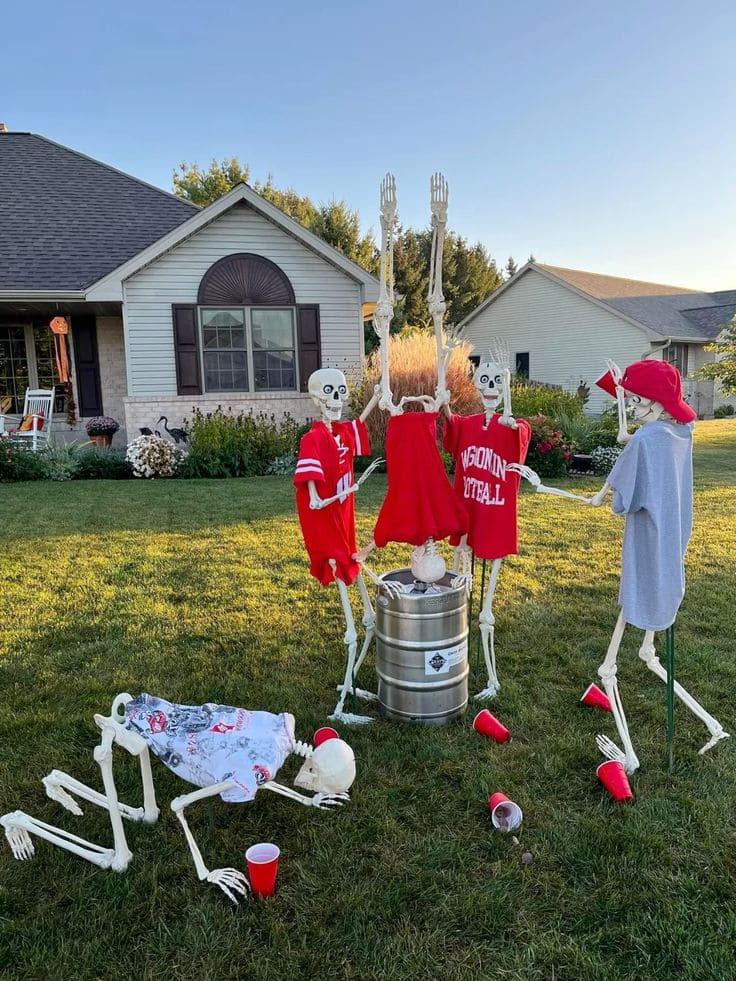 Skeleton Tailgate Party Scene