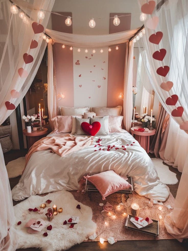 Soft Blush Valentine Bedroom