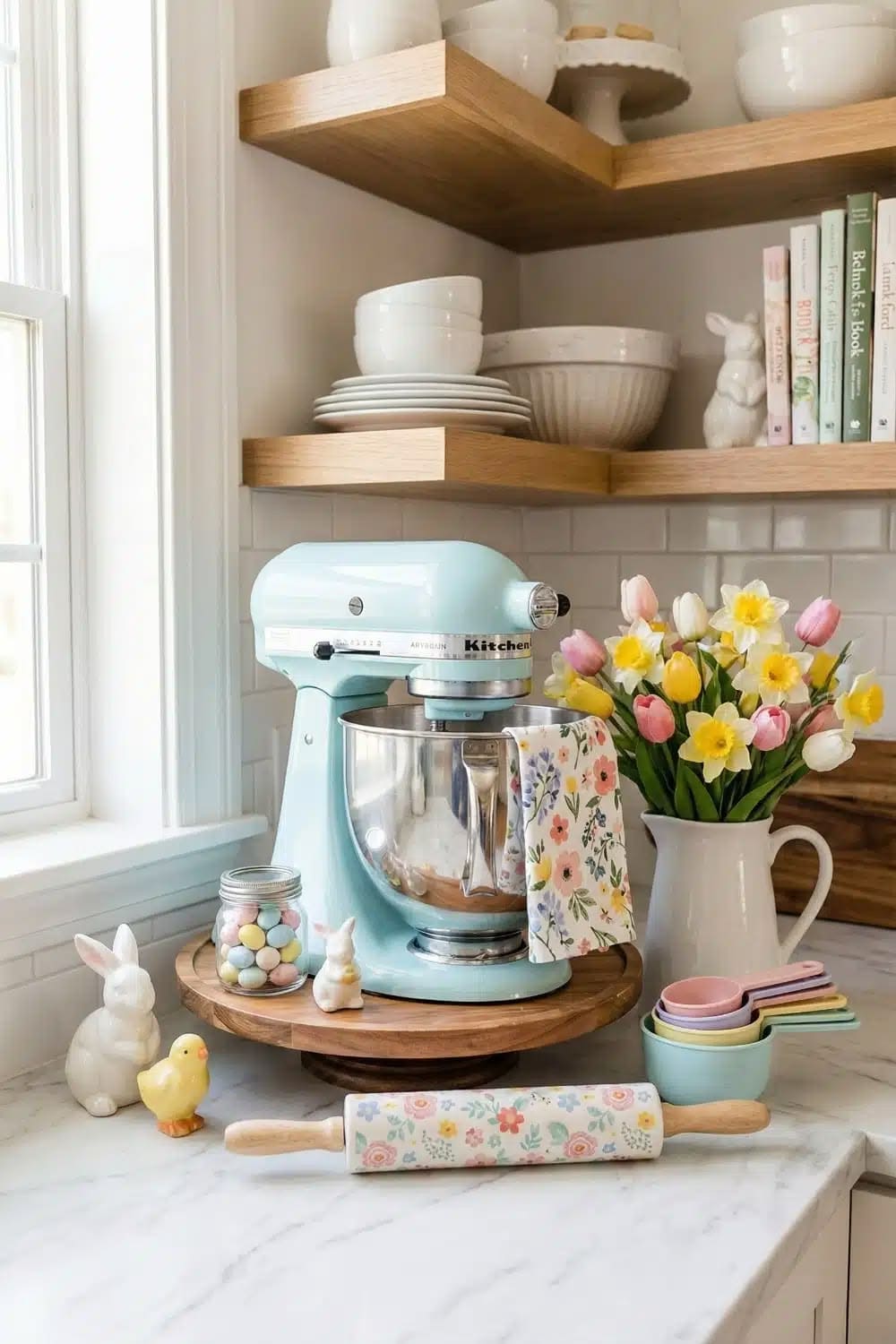 Spring Kitchen Corner with Easter Touch