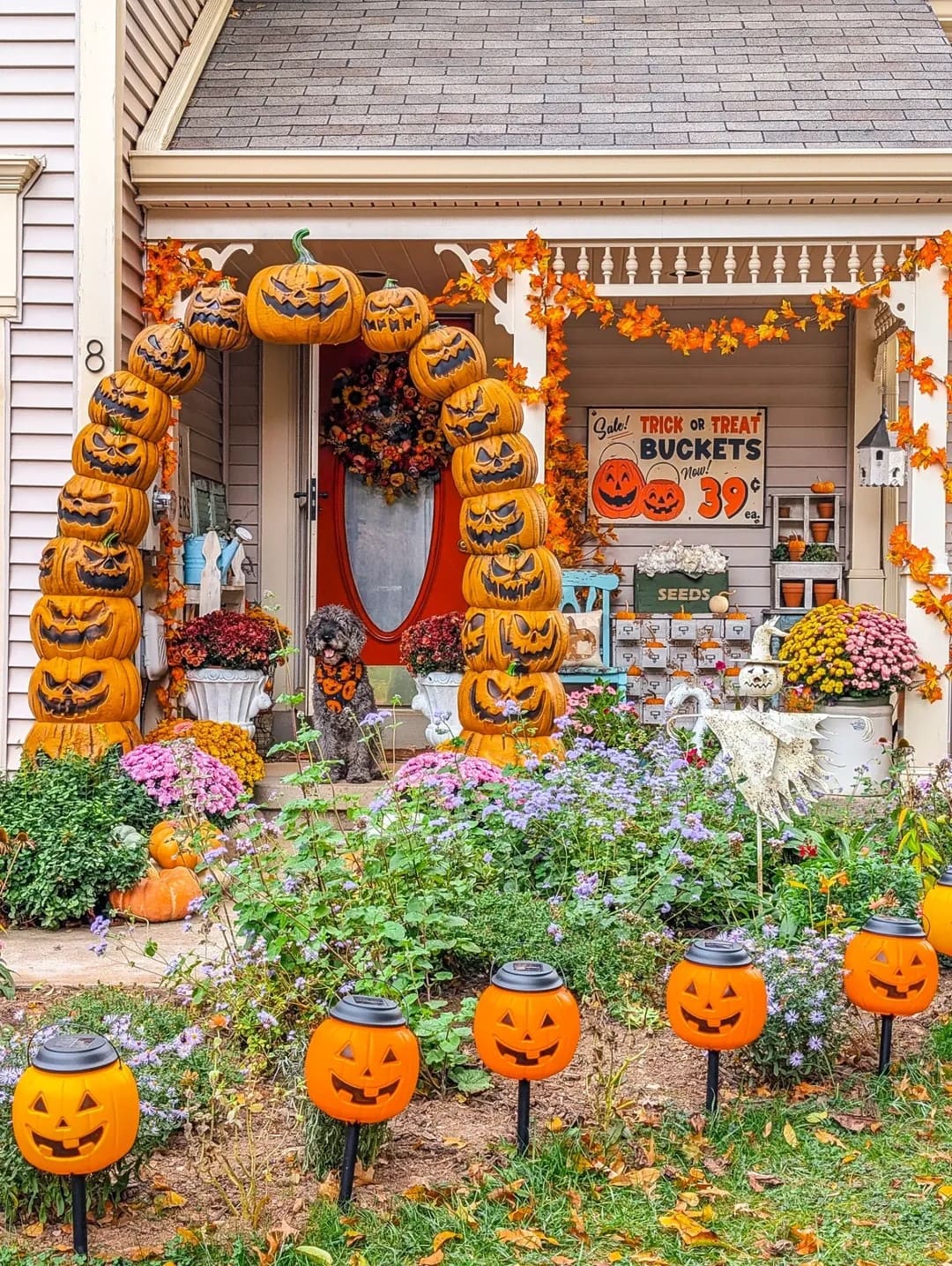 Stacked Pumpkin Arch Entrance