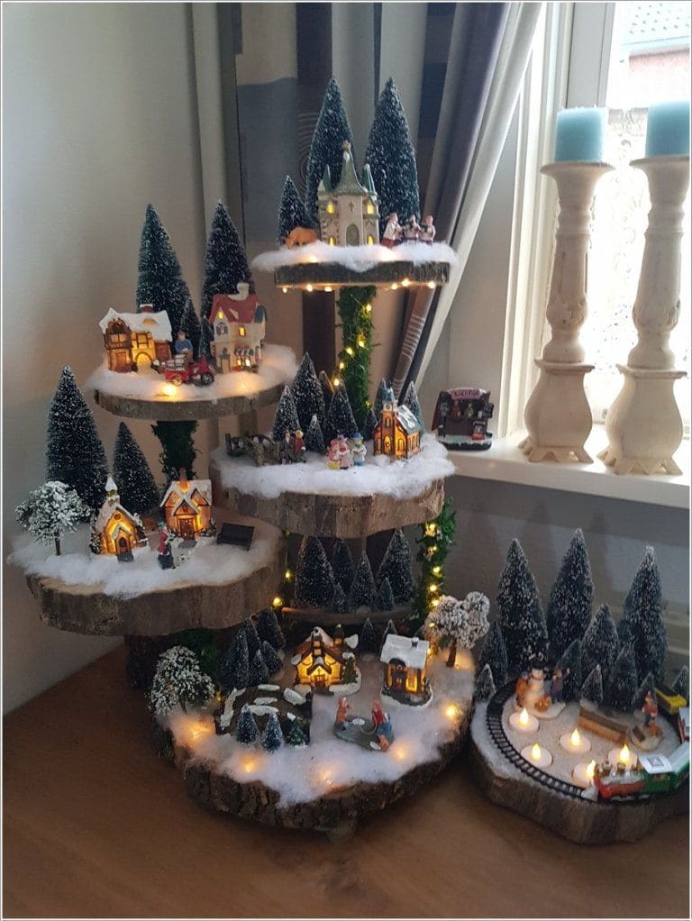 Tiered Woodland Village Display