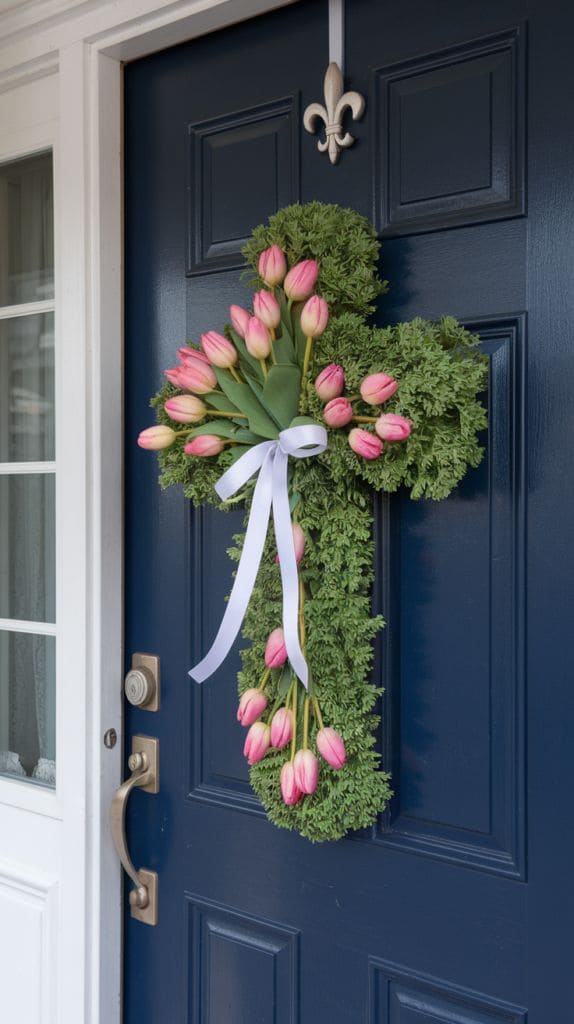 Tulip Cross Easter Wreath