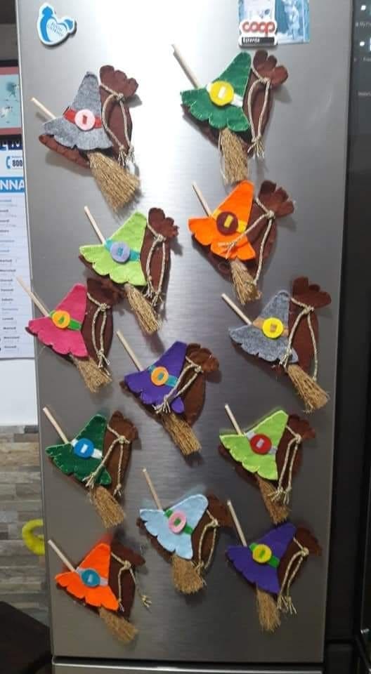 Witch Hat Broom Magnets
